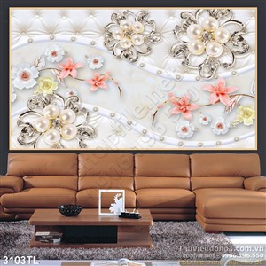 Tranh hoa cổ điển trang trí phòng khách