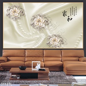Tranh lụa hoa trag trí tường đẹp
