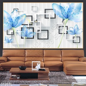 Tranh hoa 3D trang trí phòng khách