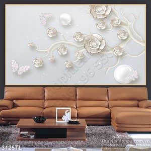 Tranh điêu khắc hoa trên tường đẹp nhất
