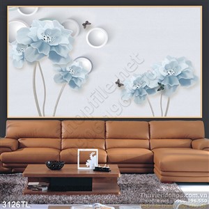 Tranh 3D hoa trang trí tường đẹp nhất