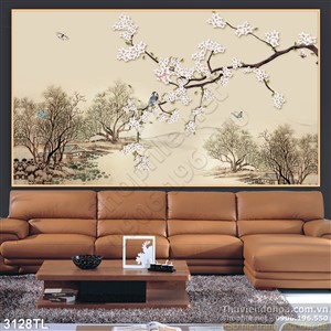 Tranh 3D hoa đào đẹp nhất