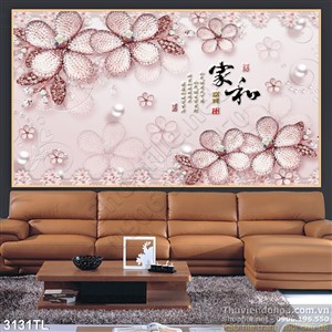 Tranh lụa 3D hoa thư pháp treo tường đẹp