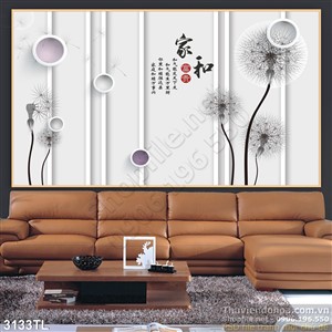 Tranh 3D hoa bồ công anh treo tường đẹp