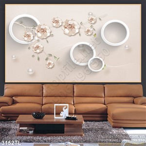 Tranh 3D hoa trang trí tường đẹp