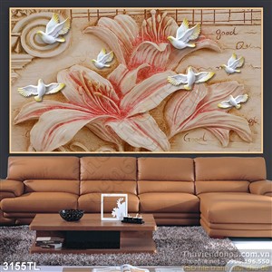 Tranh điêu khắc tường 3D và chim bồ câu