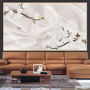 Tranh lụa 3D hoa Mai trang trí phòng ngủ đẹp nhất