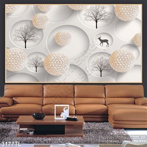 Tranh 3D cây decor tường đẹp