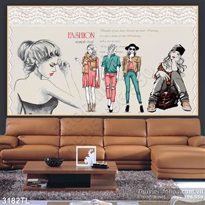 Tranh thời trang trang trí shop quần áo