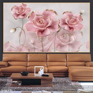 Tranh 3D giả ngọc hoa hồng mới nhất hiện nay