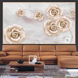Tranh lụa 3D hoa hồng trang trí treo tường đẹp nhất