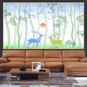 Tranh hươu trang trí tường đẹp