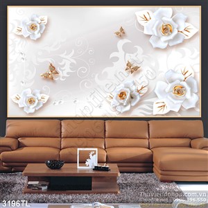 Tranh lụa hoa hồng trang trí tường đẹp