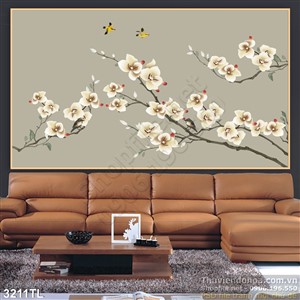 Tranh hoa mùa xuân trang trí tường đẹp