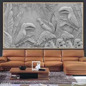 Tranh điêu khắc lá chuối trang trí tường đẹp