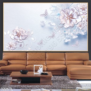 Tranh lụa 3D hoa trang trí phòng ngủ đẹp nhất