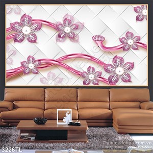 Tranh 3D hoa kim cương in gạch đẹp nhất