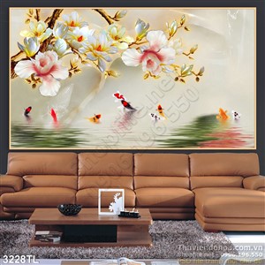 Tranh 3D điêu khắc giả ngọc trang trí tường đẹp