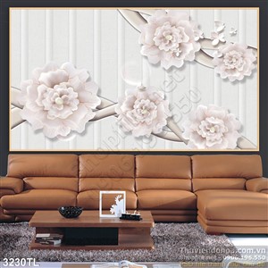 Tranh 3D hoa hồng trang trí treo tường đẹp