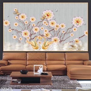 Tranh 3D hoa trang trí tường đẹp nhất