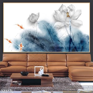 Tranh màu nước hoa Sen trang trí tường đẹp nhất