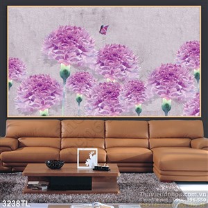 Tranh sơn dầu hoa cẩm chướng trang trí tường đẹp