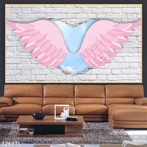 Tranh 3D đôi cánh thiên thần treo tường