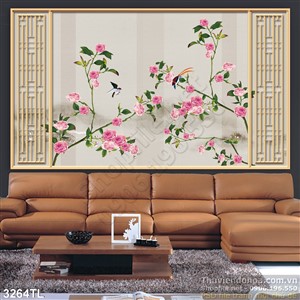 Tranh cửa sổ hoa hồng đẹp nhất