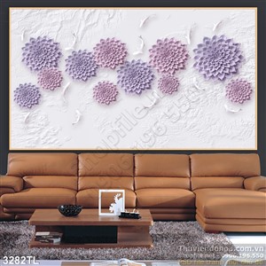 Tranh 3D hoa điêu khắc tường đẹp nhất