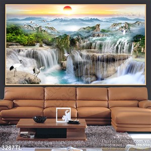 Tranh phong thủy thác nước nghệ thuật đẹp nhất