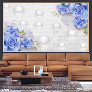 Tranh 3D hoa hồng in gạch đẹp nhất