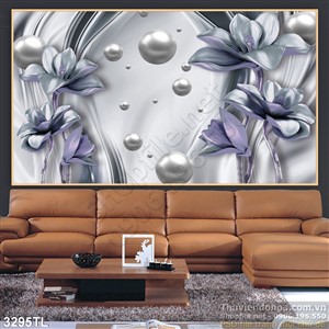 Tranh lụa 3D hoa ngọc trai đẹp nhất hiện nay