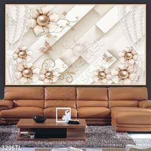 Tranh 3D hoa nghệ thuật trang trí tường đẹp