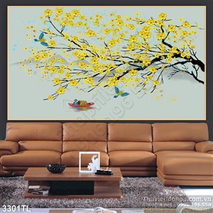 Tranh hoa mai trang trí tường đẹp