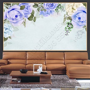 Tranh 3D hoa hồng dán tường đẹp