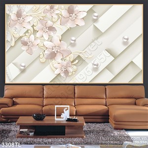 Tranh 3D hoa nghệ thuật in gạch chất lượng cao