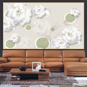 Tranh 3D hoa nghệ thuật trang trí phòng ngủ