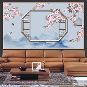 Tranh 3D cửa sổ trang trí dán tường đẹp nhất