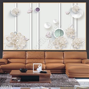 Tranh 3D hoa nghệ thuật dán tường đẹp