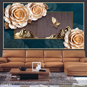 Tranh 3D hoa hồng điêu khắc đẹp nhất