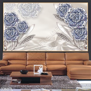 Tranh lụa 3D  hoa hồng đẹp nhất hiện nay