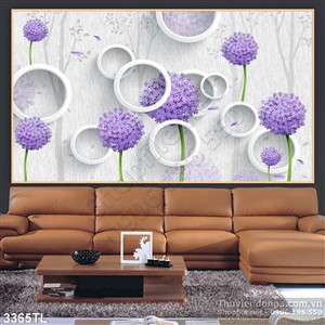 Tranh 3D hoa decor dán tường đẹp