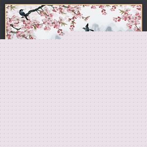 Tranh hoa đào và chim én dán tường đẹp