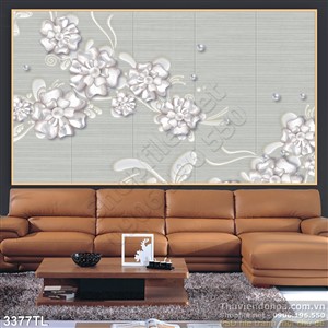 Tranh lụa 3D hoa trang trí tường đẹp