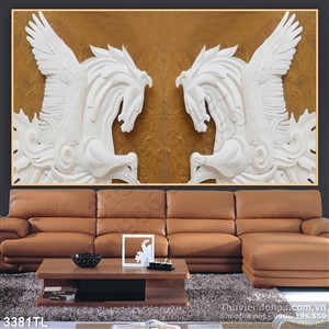 Tranh điêu khắc ngựa trang trí treo tường đẹp