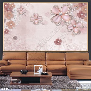 Tranh 3D hoa trang trí phòng khách mới nhất
