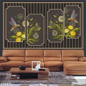 Tranh 3D chim én trang trí phòng khách