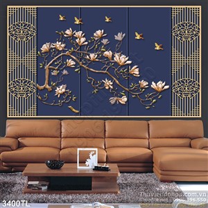 Tranh 3D hoa ngọc lan trang trí tường đẹp