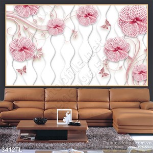 Tranh 3D hoa nghệ thuật in gạch đẹp nhất
