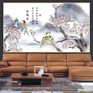 Tranh thư pháp hoa trang trí tường đẹp